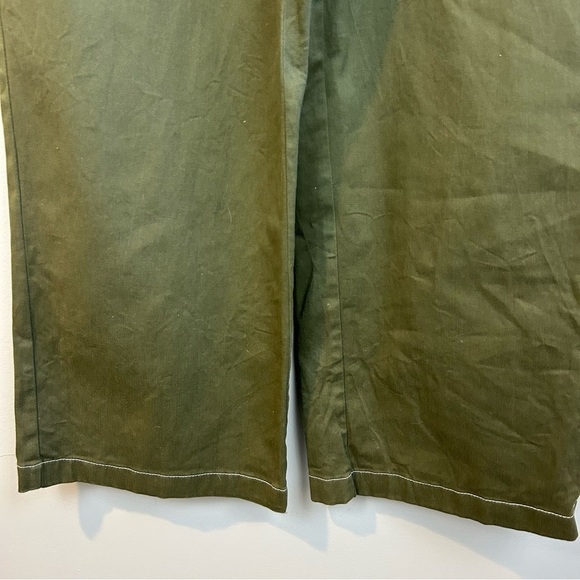 Chelsea28 Army Green Stitch Detail Canvas Sleeveless Button Up Jumpsuit Large - Picture 12 of 12